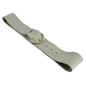 Ceinture Emmanuel Leather sz Large Wide Adjustable Gray Belt 37" Long x 2" Wide